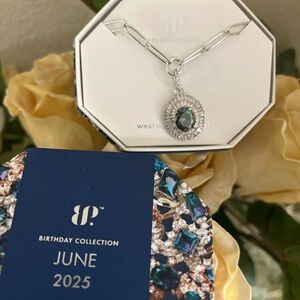 Bomb Party June 2025 Alexandrite Necklace “Hello Miss Gorgeous” Rhodium plating